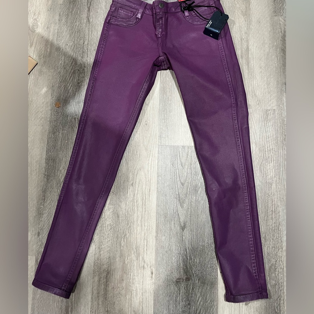 Women’s Skinny Jeans - reversible purple and Grey Wash - Picture 3 of 4